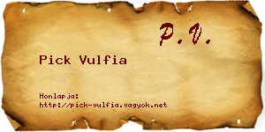 Pick Vulfia névjegykártya